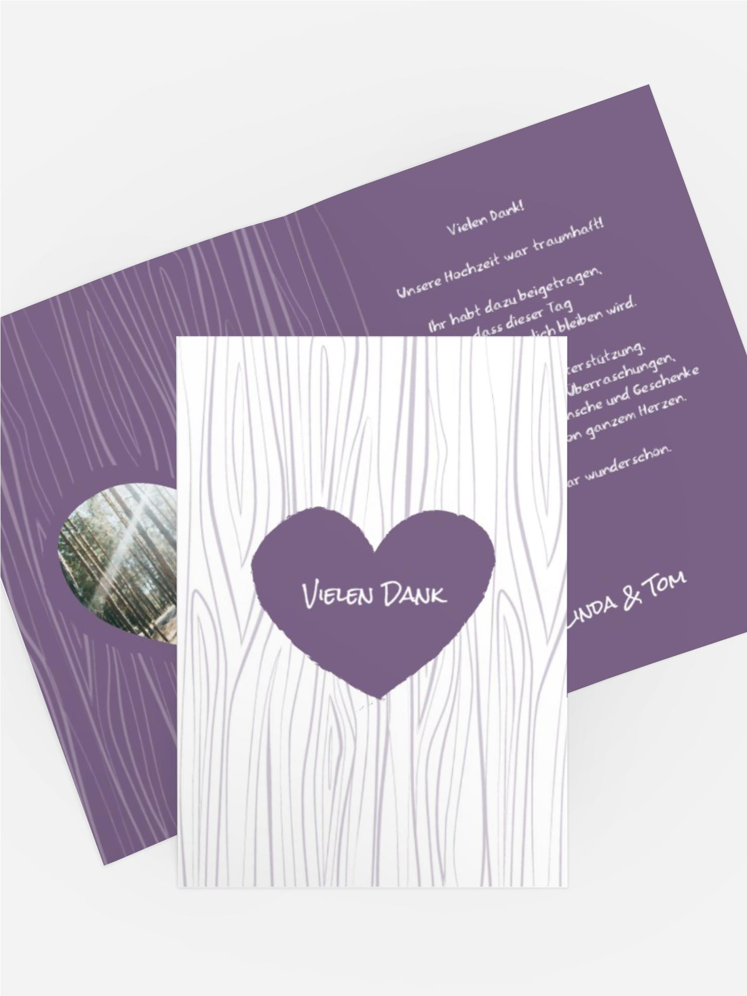 Hochzeits Dankeskarte heart bark