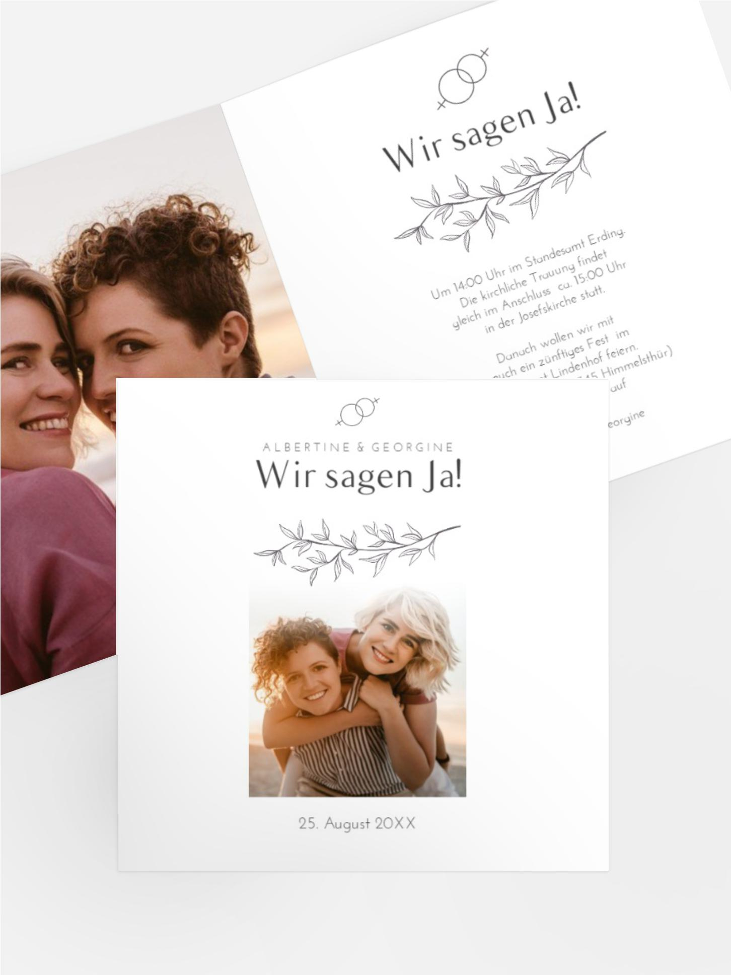 Hochzeitseinladung XX Rankenglück