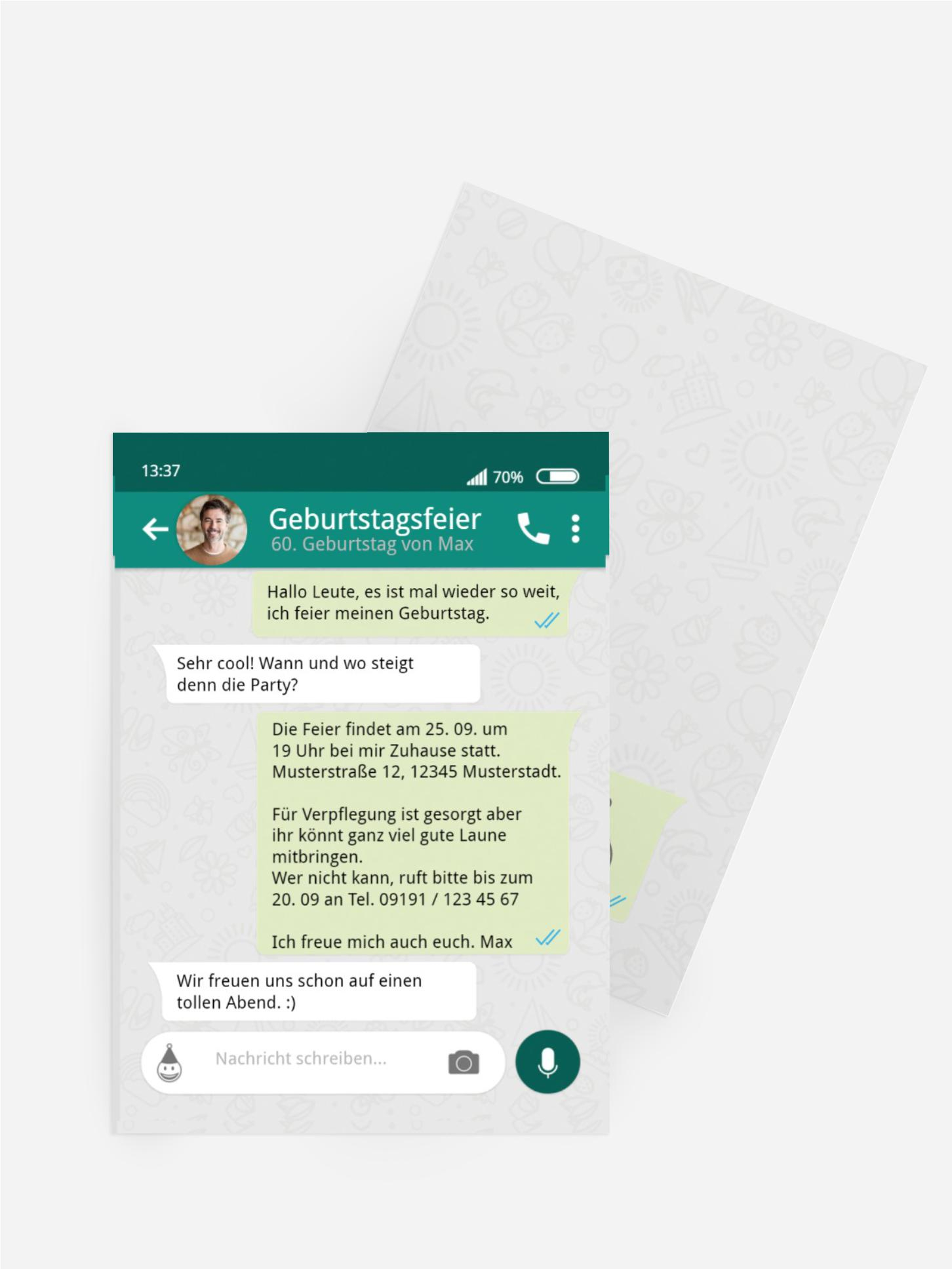 Geburtstagseinladung Chat 60