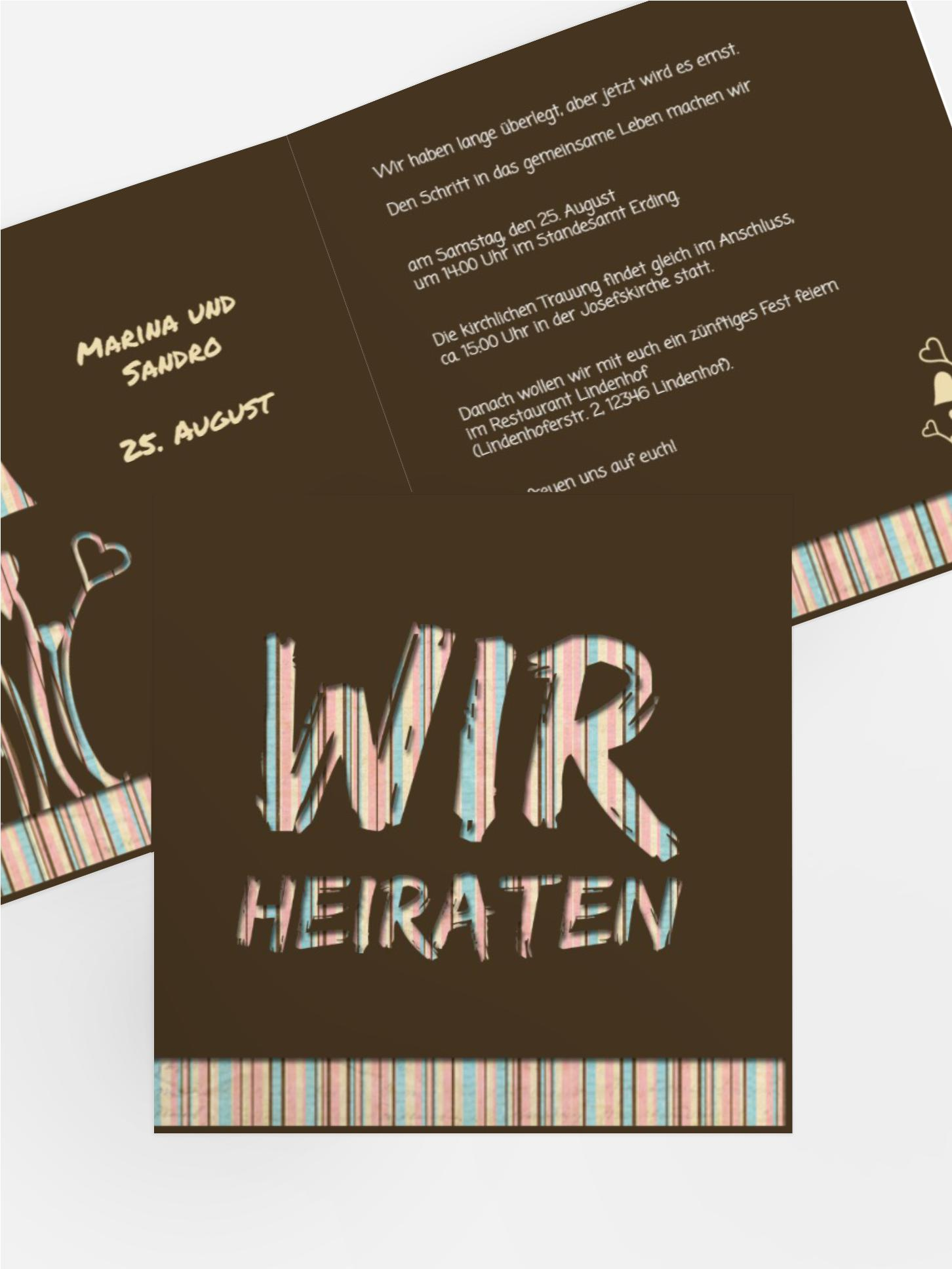 Einladung Wir heiraten
