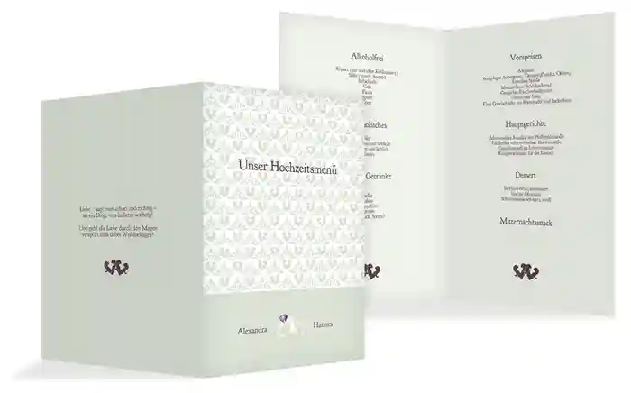 Menükarte Ornament mit Herz