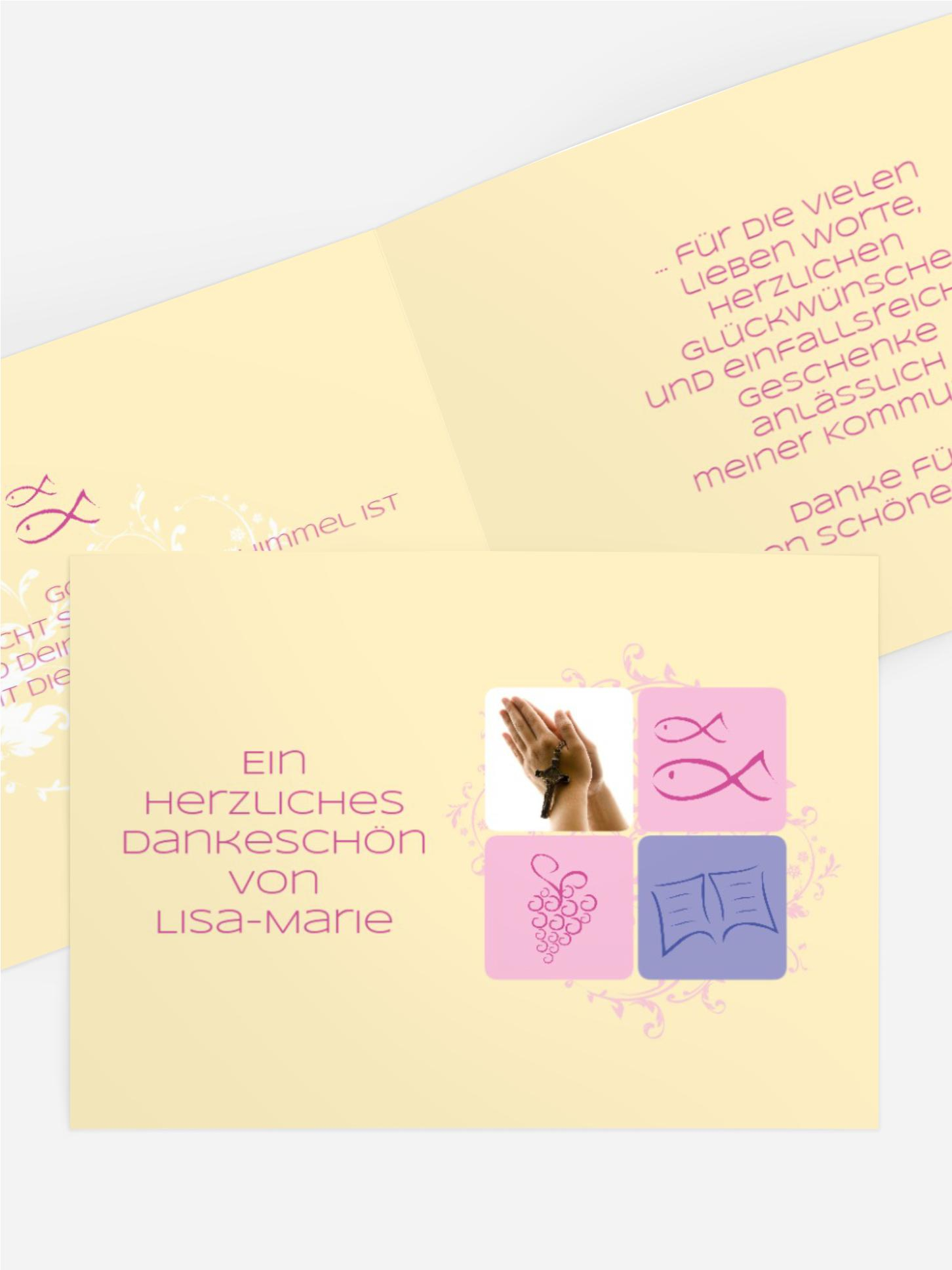 Dankeskarte Kommunion Fisch