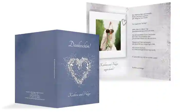 Dankeskarte glamour heart