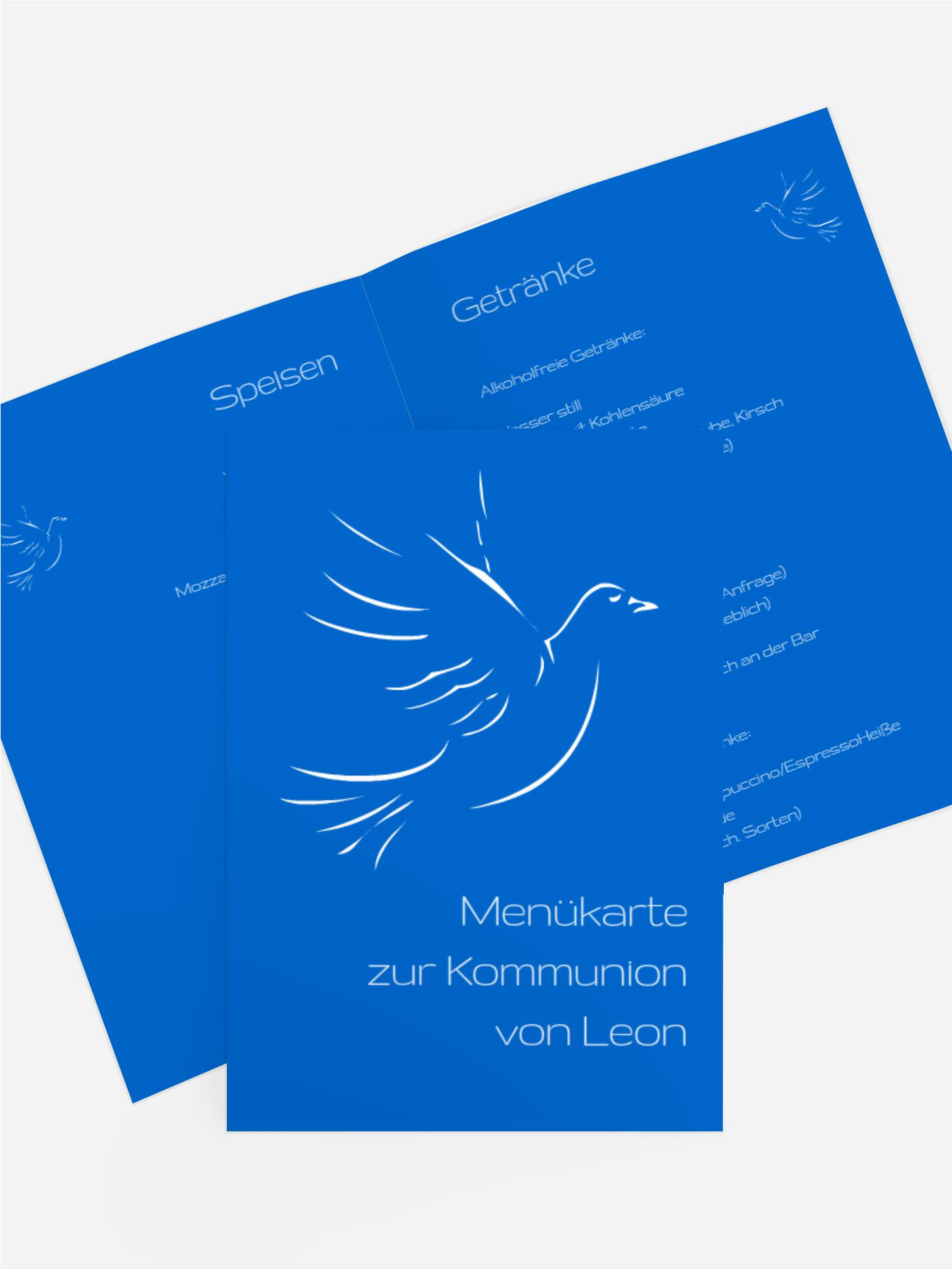 Menükarte Kommunion Pigeon
