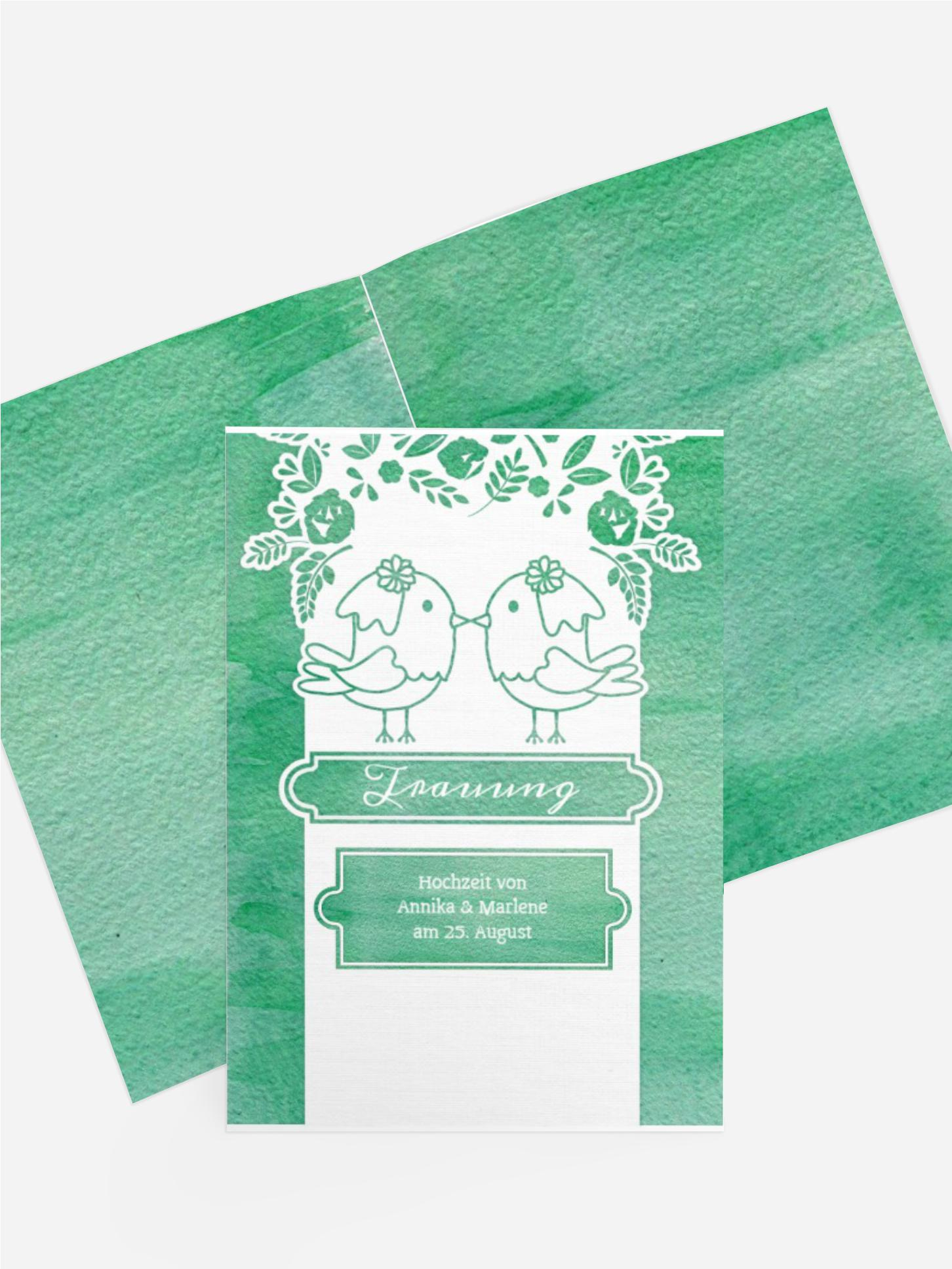 Kirchenheft Umschlag Vogelpaar Brautkleid