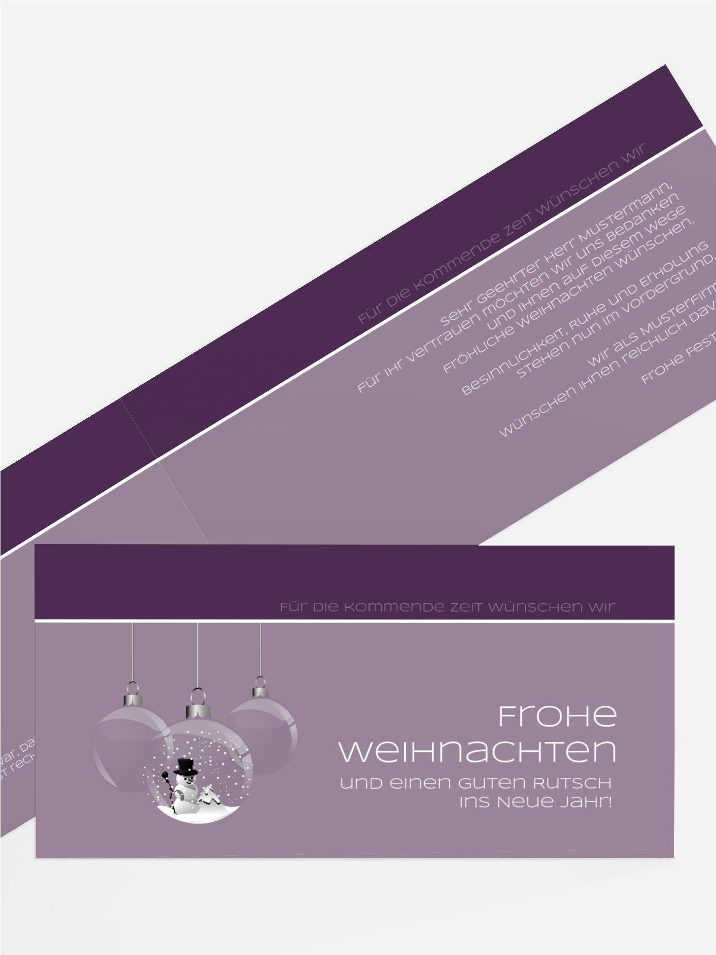 Weihnachtsgrußkarte Geschäftlich Schneekugel