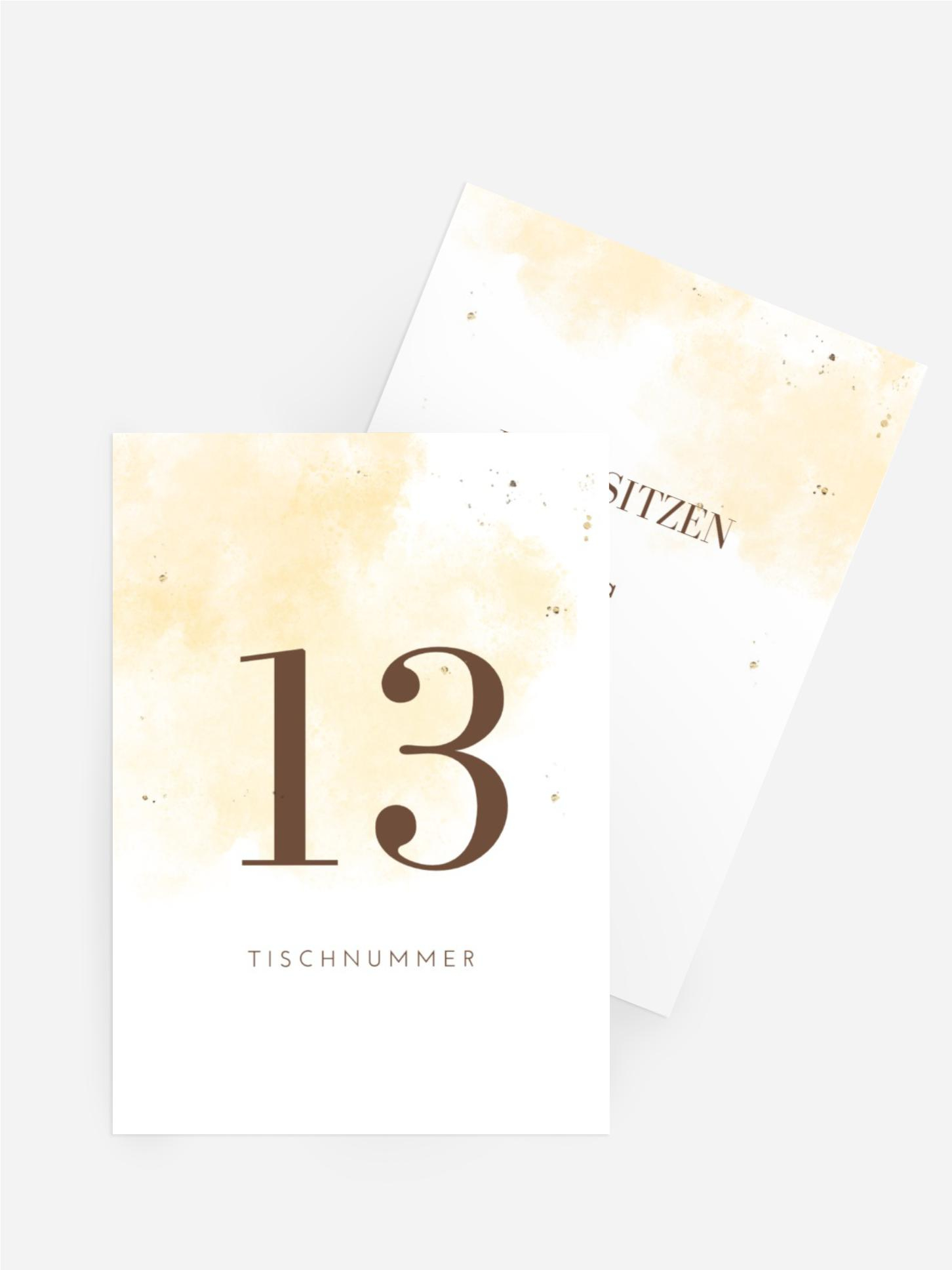 Tischnummer Hochzeit Geblendet