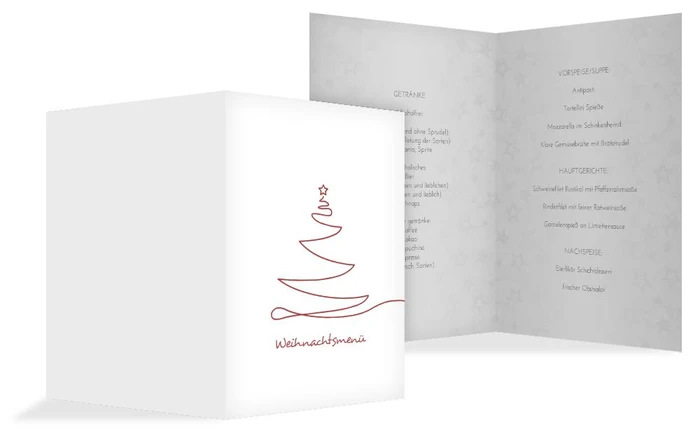 Weihnachts Menükarte Linienbaum