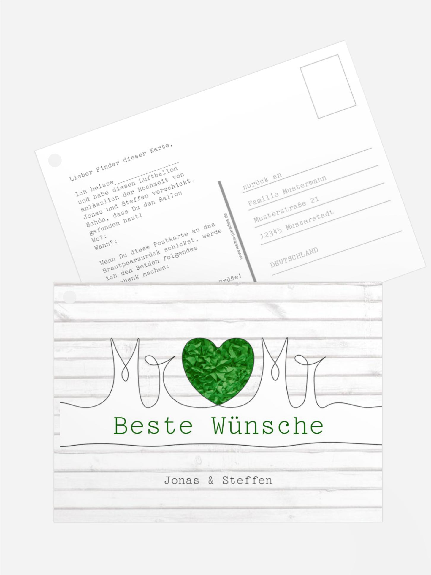 Ballonkarte zur Hochzeit Mr+Mr