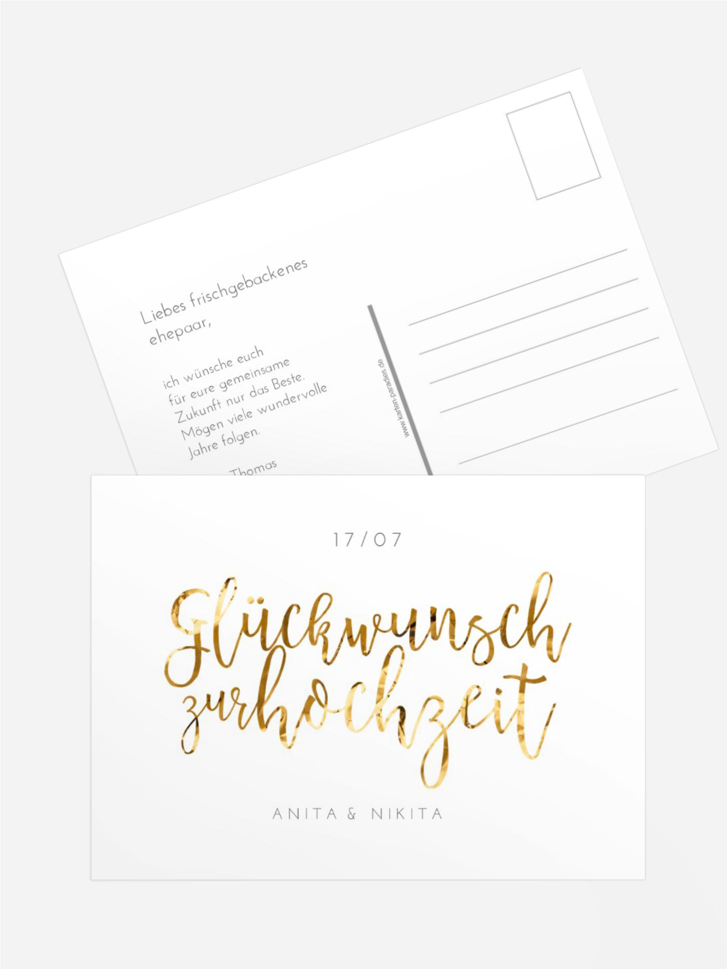 Glückwunschkarte zur Hochzeit Gemeinsam aufgeteilt