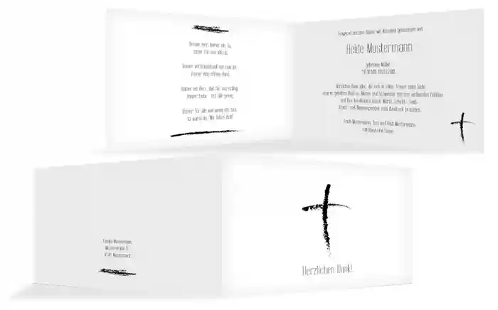 Dankeskarte Kreidekreuz quer
