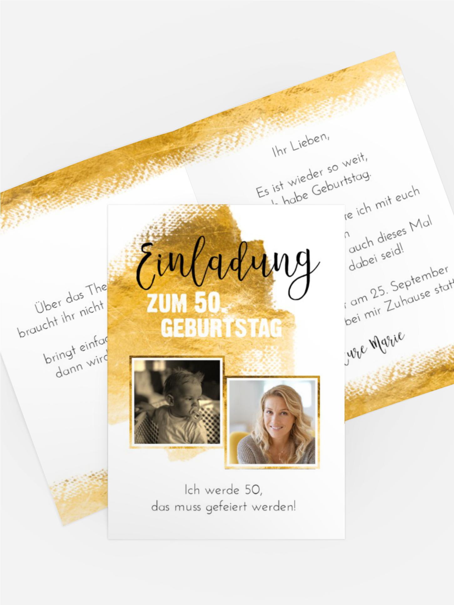 Geburtstagseinladung Metall 50