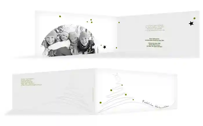 Weihnachtsgrußkarte Linienbaum2