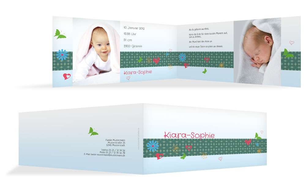 Babykarte colorful garden Babykarte colorful garden