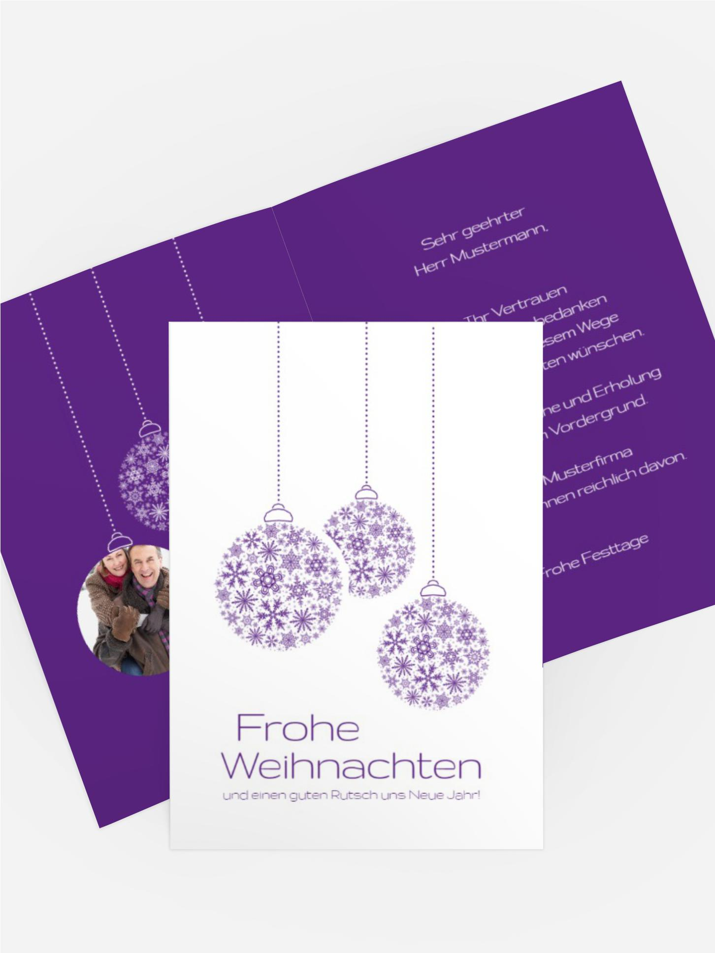 Weihnachtsgrußkarte Geschäftlich Kugeln