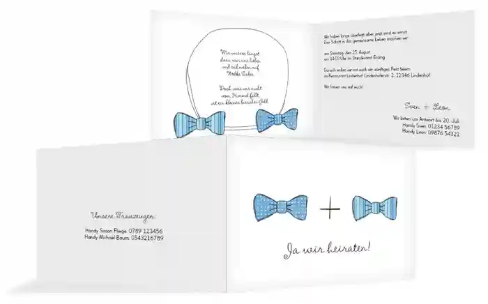 Hochzeitseinladung Fliegen