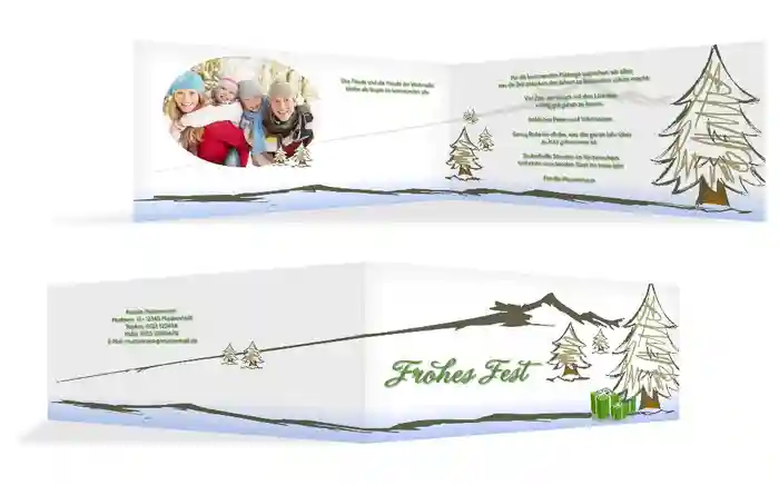 Grußkarte Privat Weihnachten Scribble