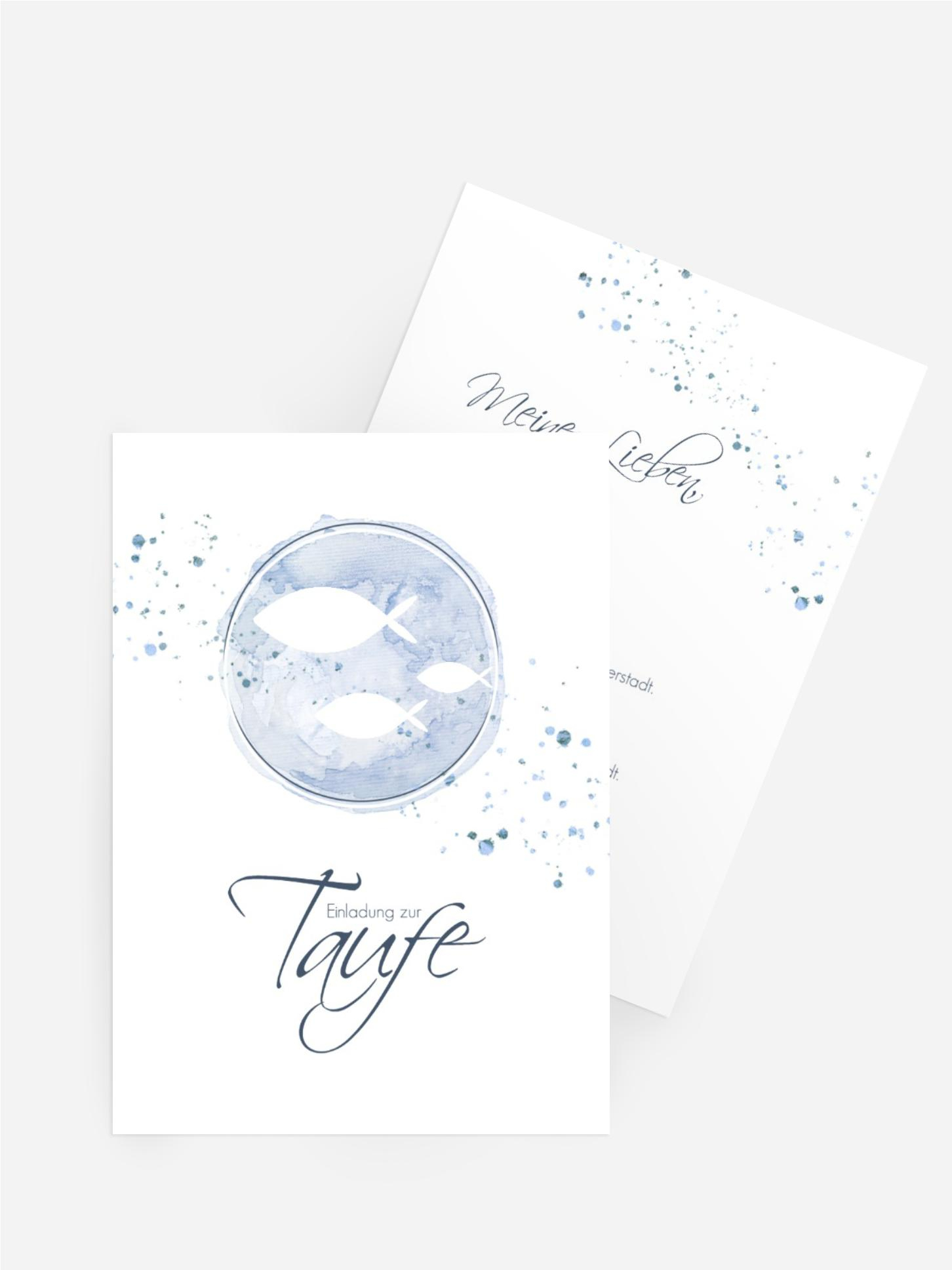 Einladungskarte Taufe Wasserkranz