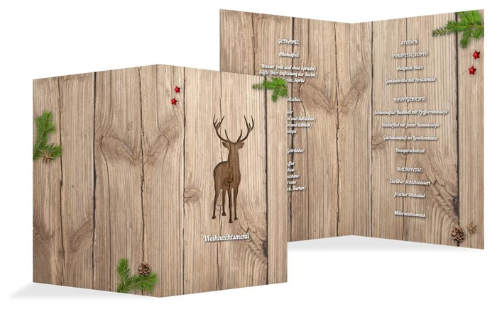 Weihnachts Menükarte Holztisch Weihnachts Menükarte Holztisch