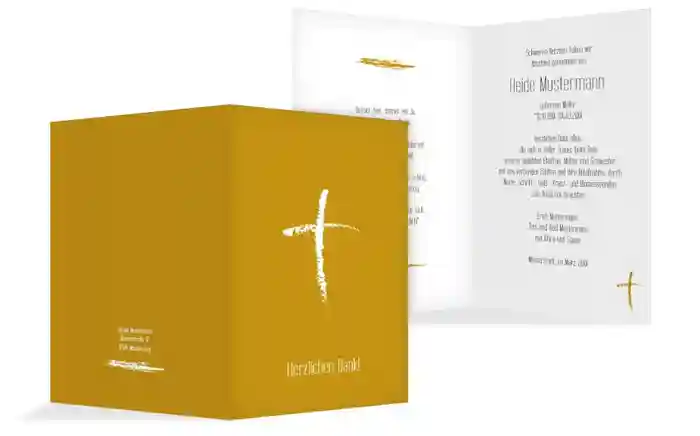 Dankeskarte Kreidekreuz hoch