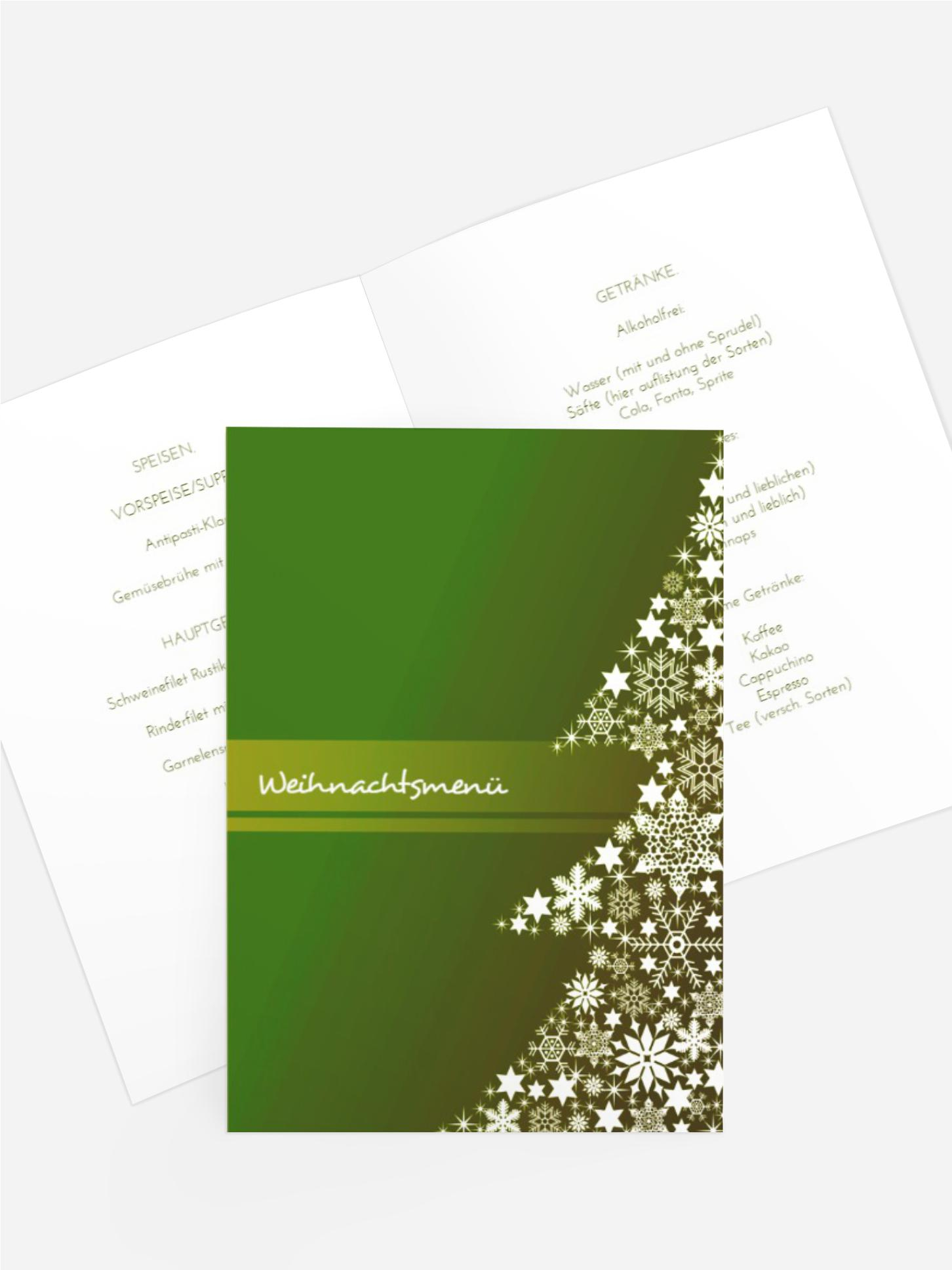 Weihnachts Menükarte Sternenbaum Weihnachts Menükarte Sternenbaum