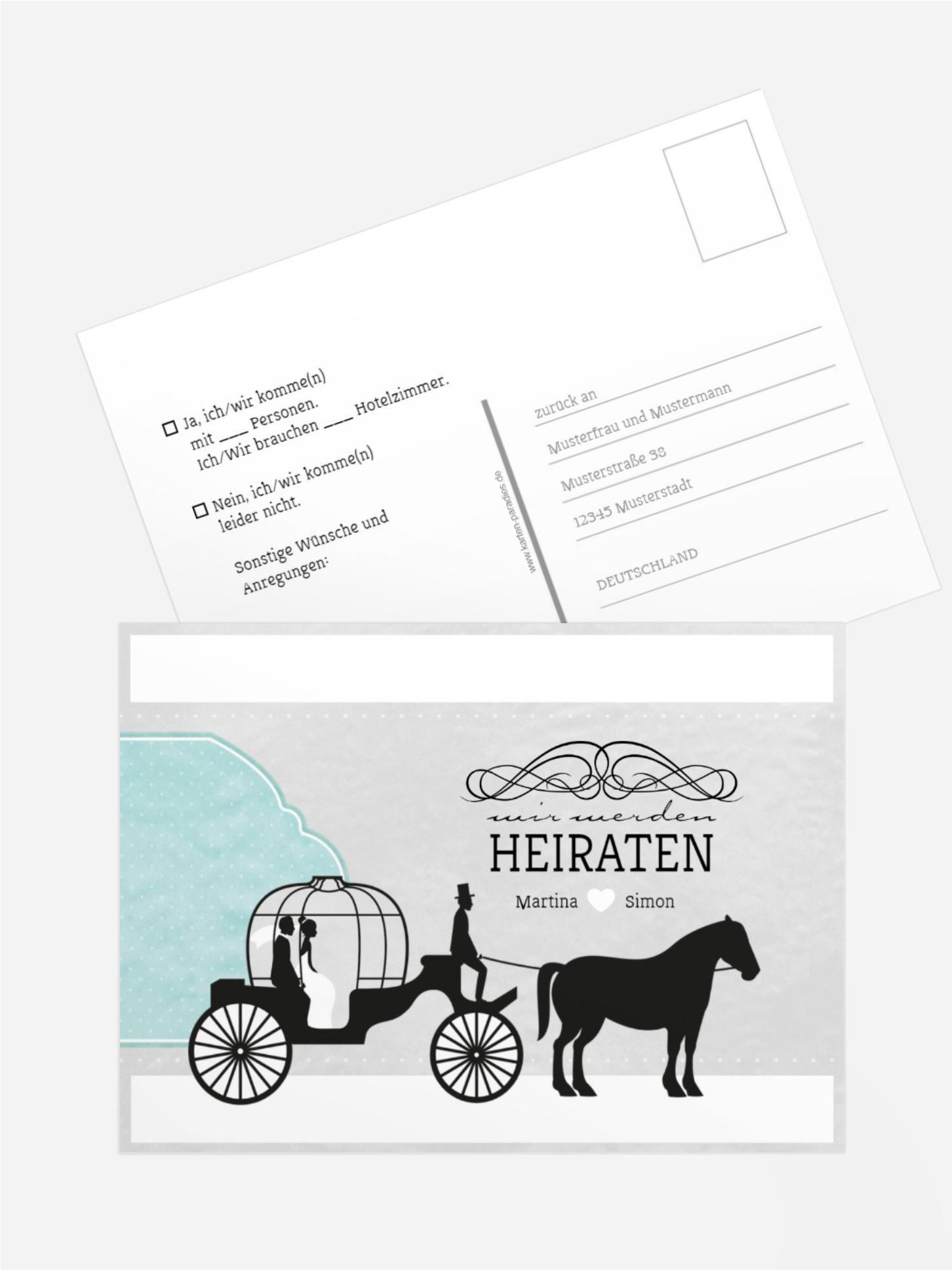 Antwortkarte Kutsche