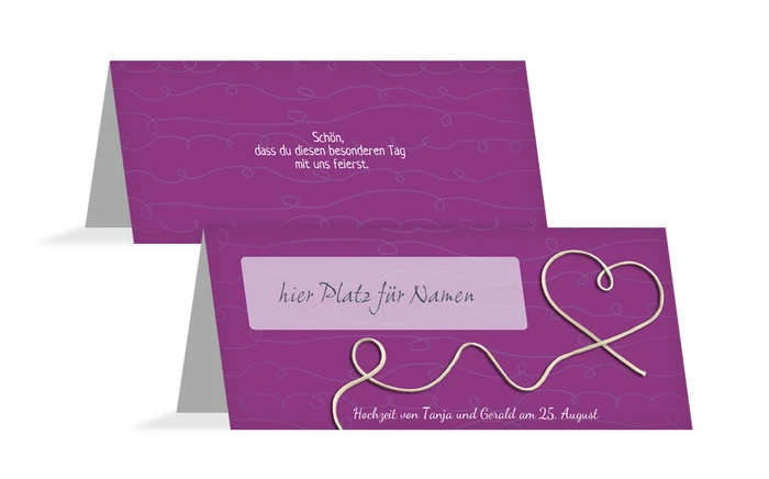 Tischkarte erfüllte Liebe