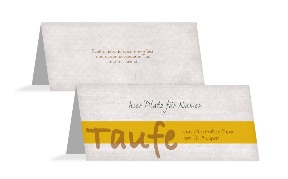 Taufe Tischkarte simply classic