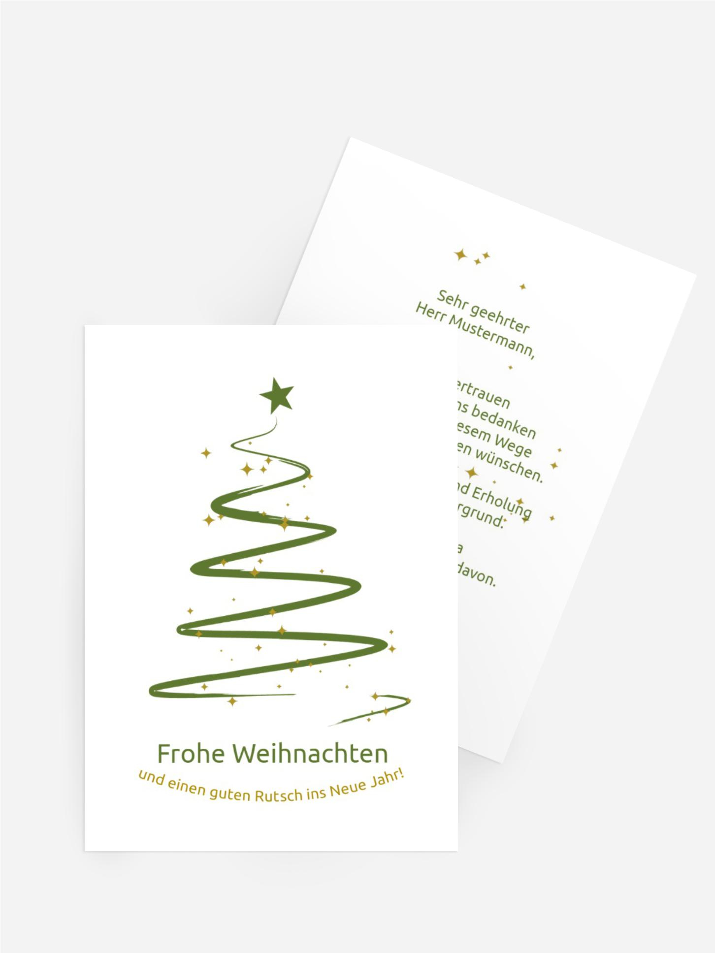 Grußkarte Weihnachten Geschäft Wunderbaum