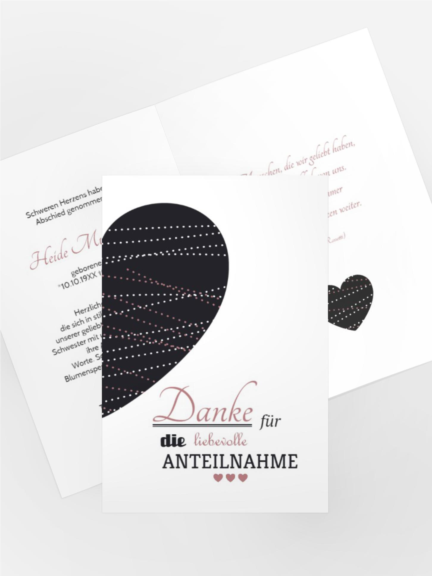 Dankeskarte Herz hoch