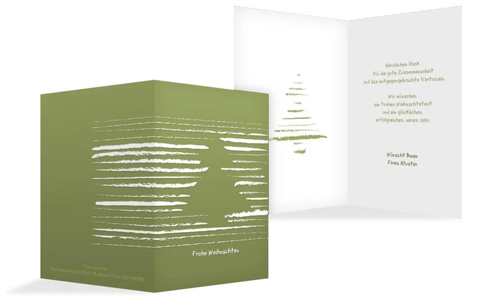 Weihnachts Grußkarte geschäftlich Kreidentanne