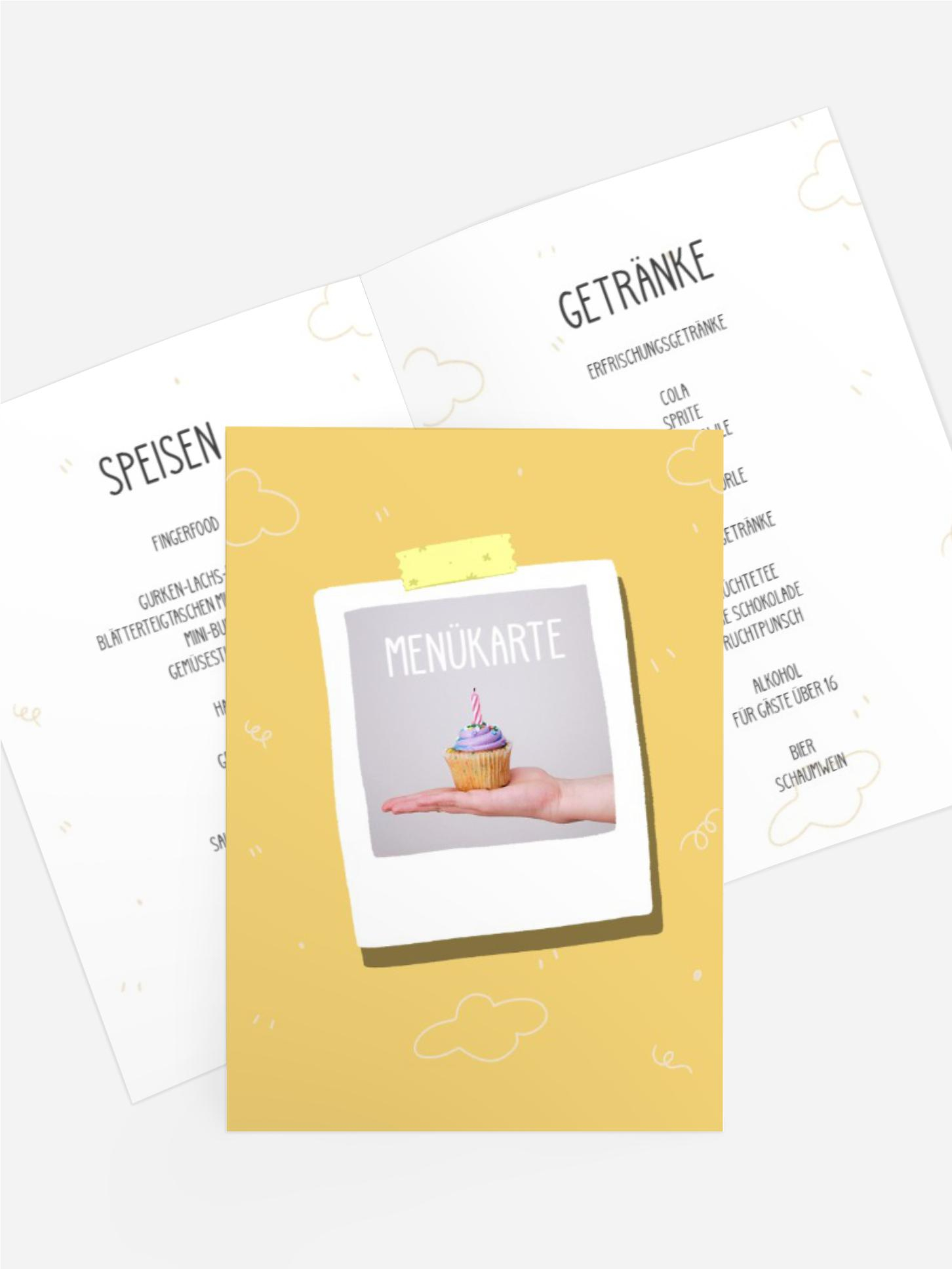 Menükarte Jugendliche Geburtstag Fotogrüße