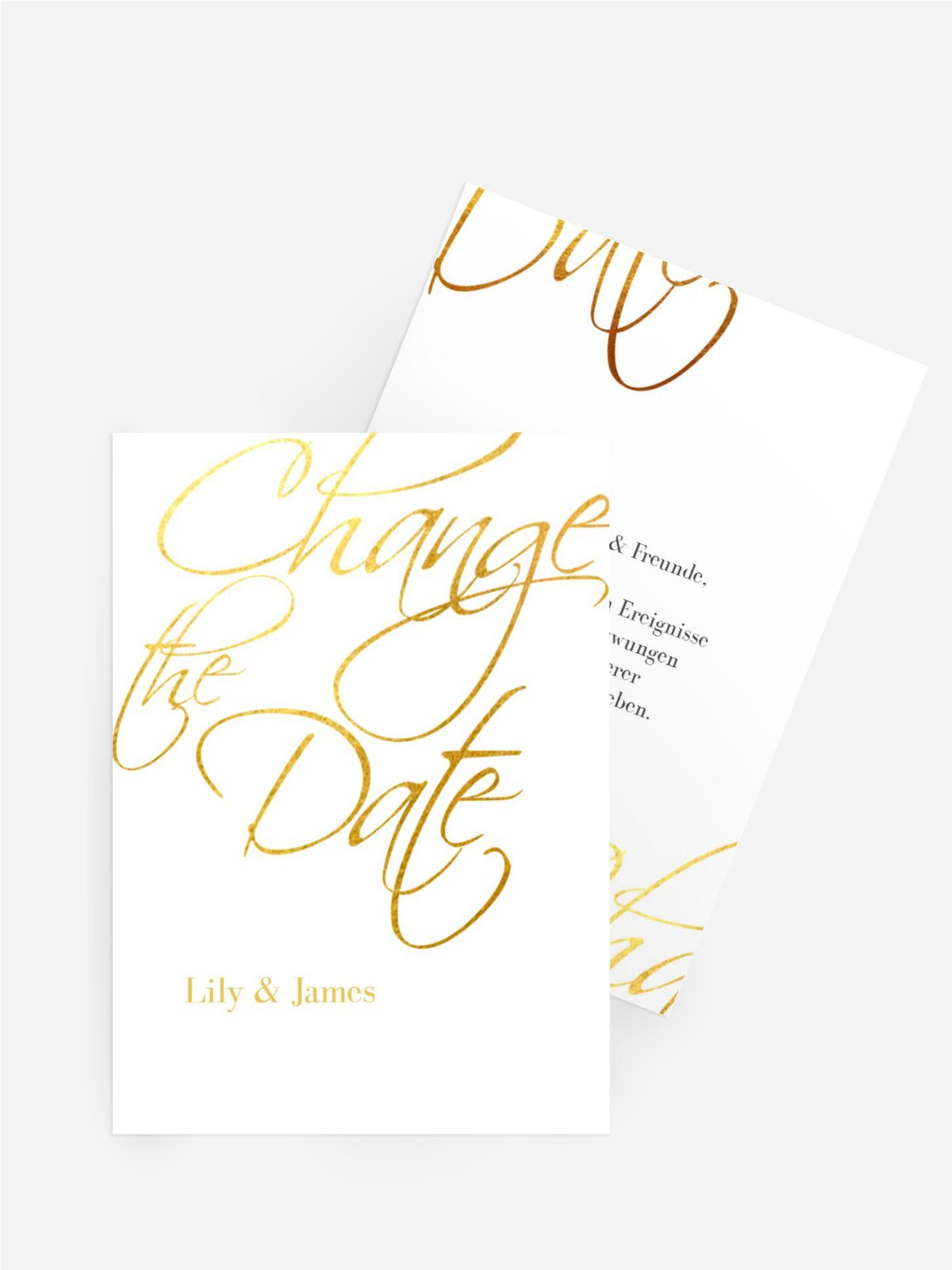 Change the Date Goldene Buchstaben