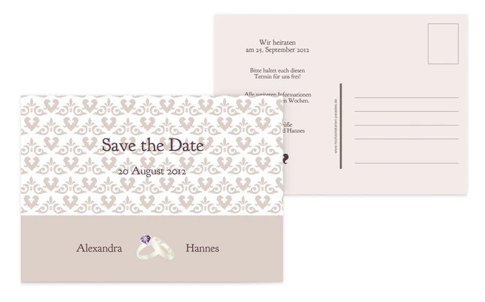 Save the Date Ornament mit Herz