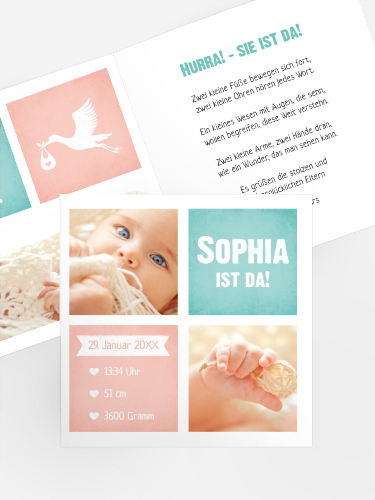 Karte zur Geburt Stolz