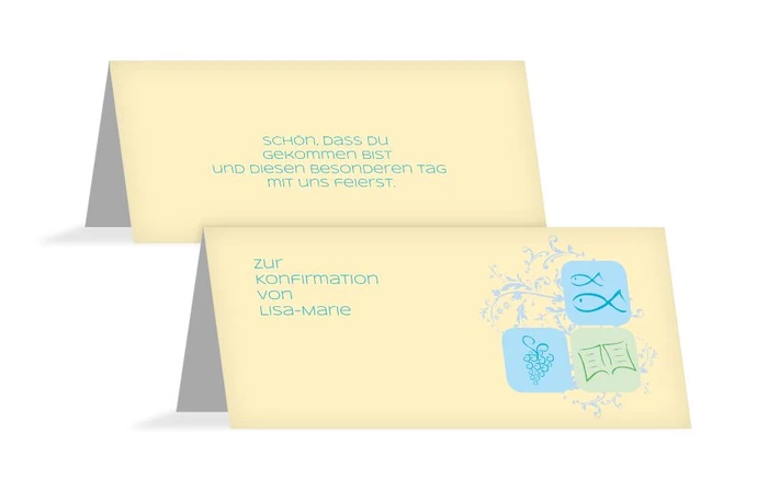 Tischkarte Konfirmation Fisch Tischkarte Konfirmation Fisch