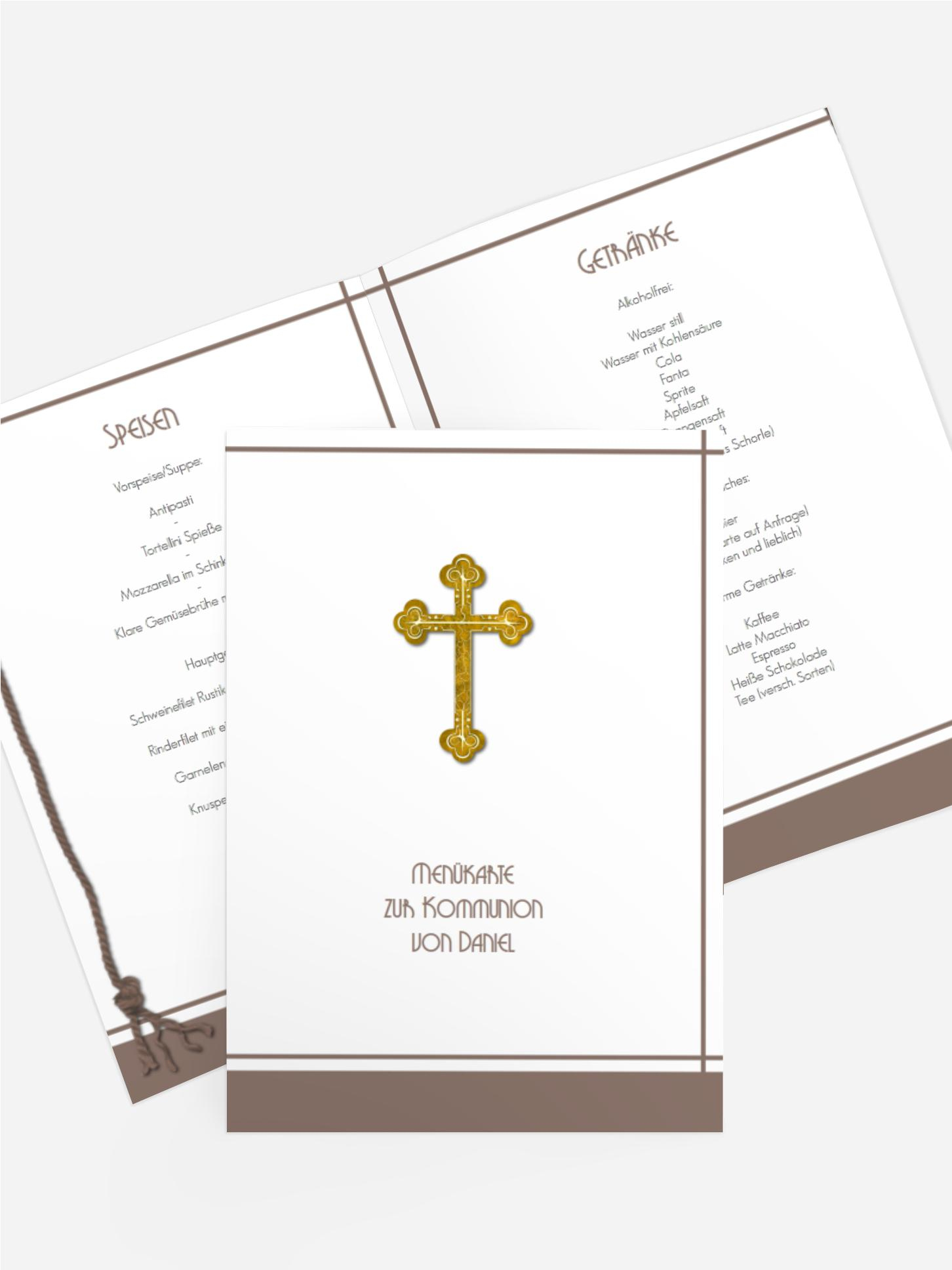 Menü zur Kommunion Gebetbuch