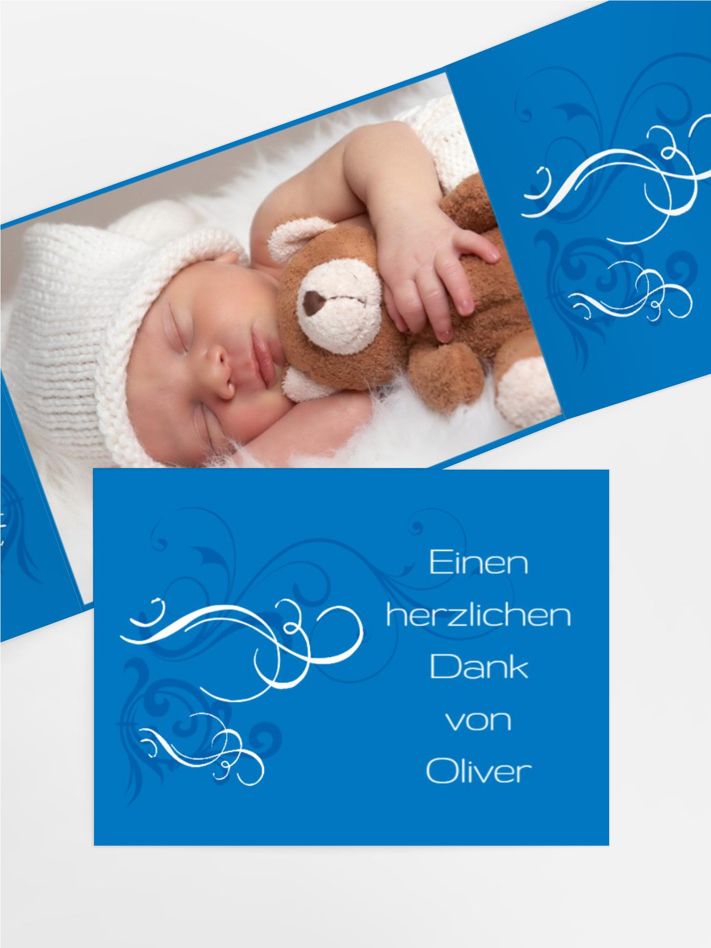 Dankeskarte Taufe Schnoerkel