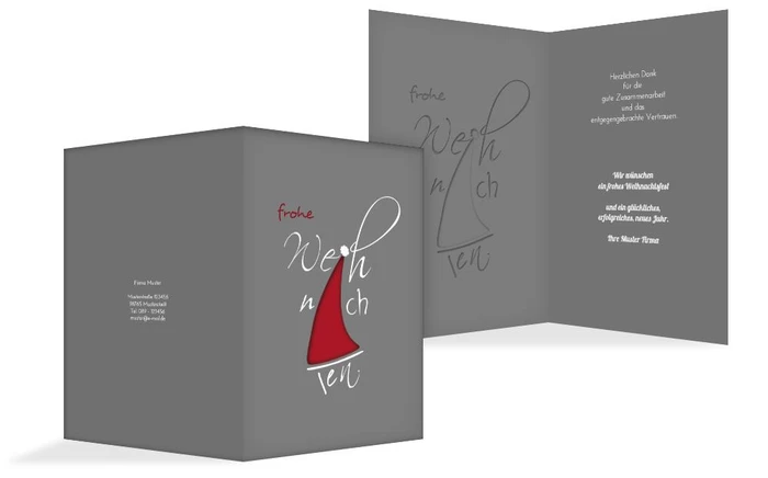 Weihnachts Grußkarte geschäftlich Buchstabenmütze Weihnachts Grußkarte geschäftlich Buchstabenmütze