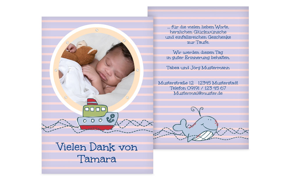 Taufe Dankeskarte Meer Taufe Dankeskarte Meer