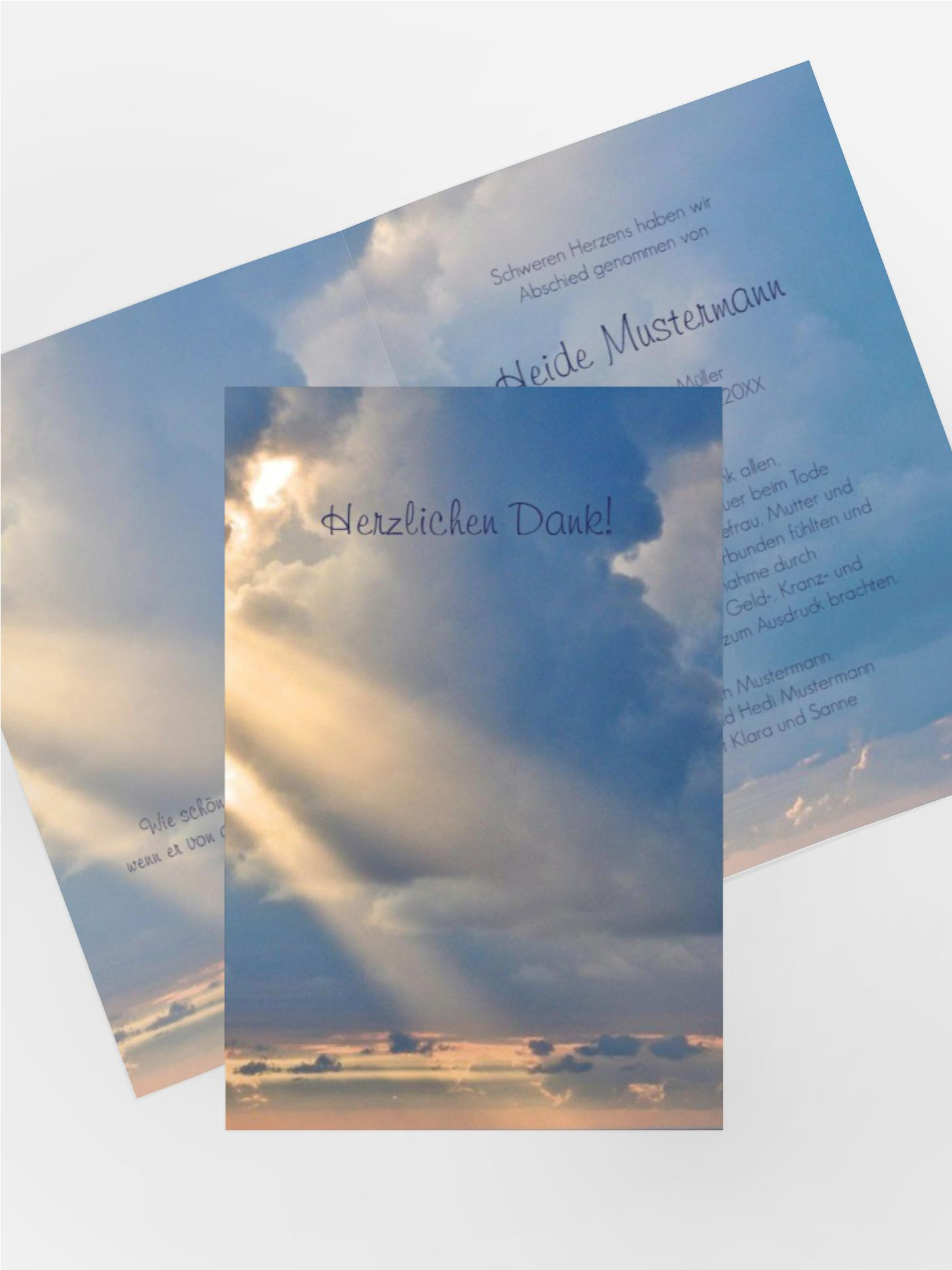 Dankeskarte Himmel hoch