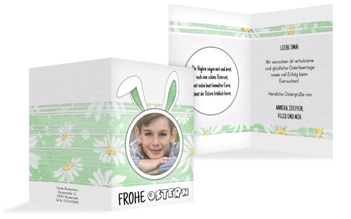 Osterkarte Hasenohren