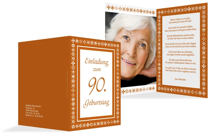 Geburtstagseinladung florale Elemente 90 Foto