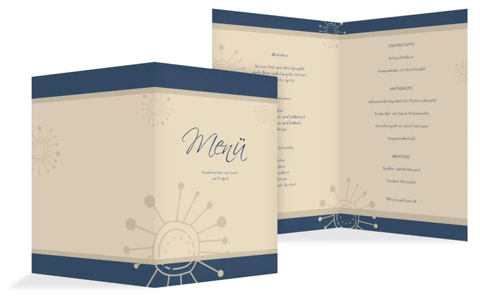 Menükarte Konfirmation Blumen Menükarte Konfirmation Blumen