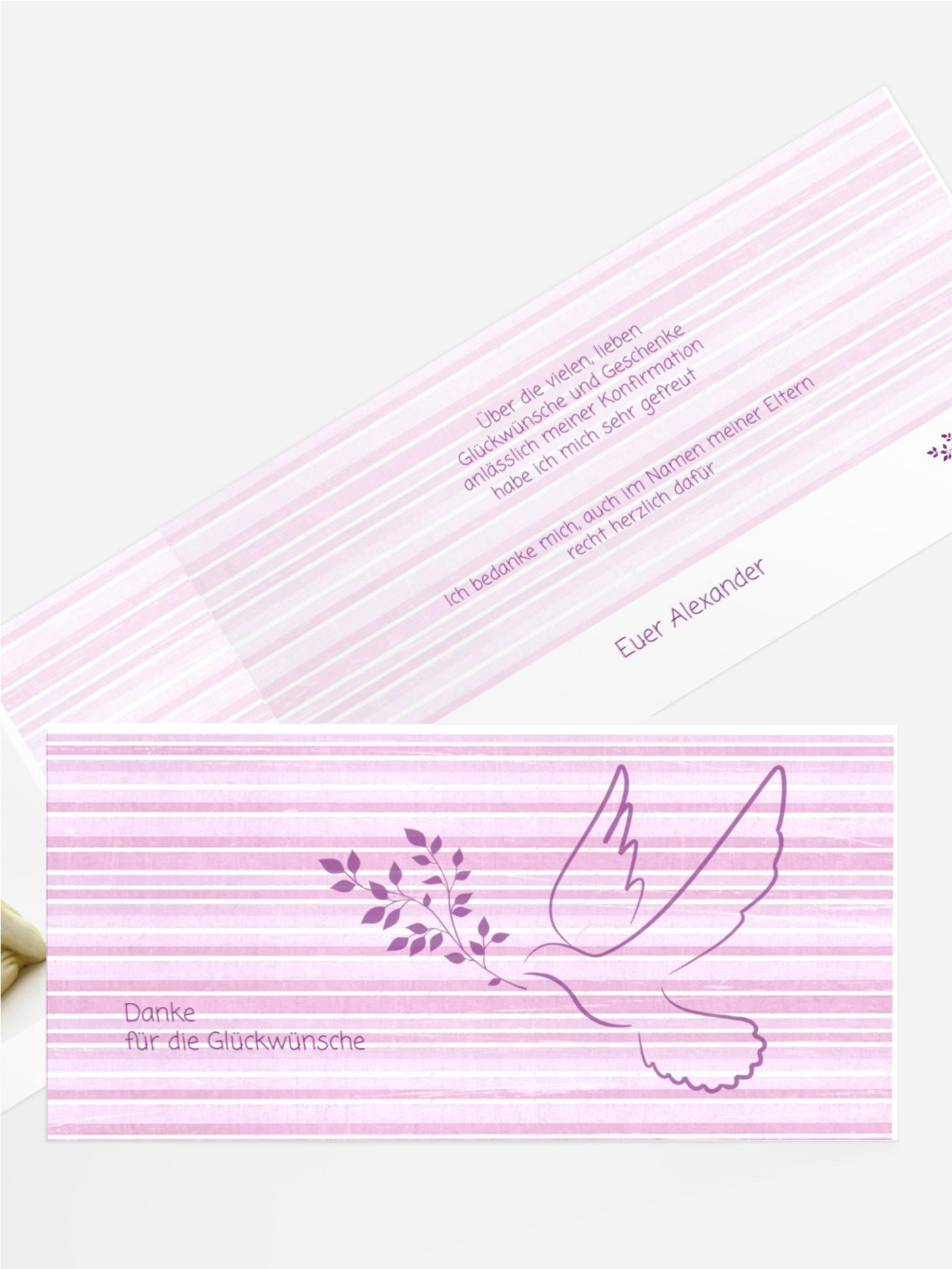 Dankeskarte Konfirmation_Taube 2