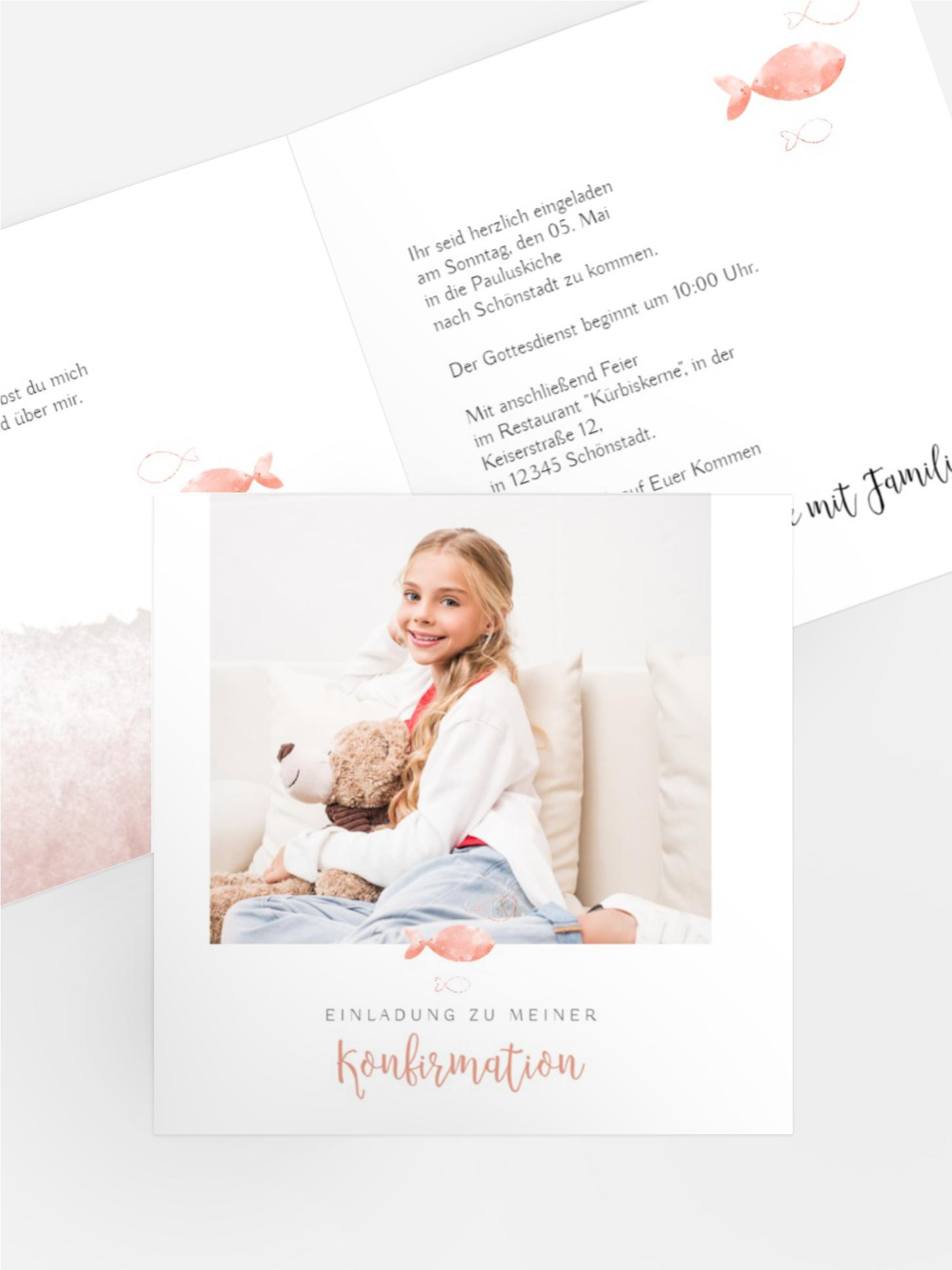 Einladungskarte Konfirmation Hope