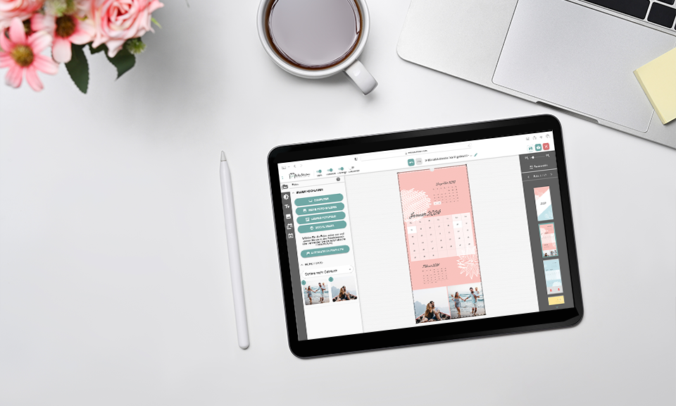 Ein Monatskalender wird am Tablet selbst gestaltet