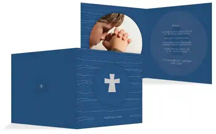 Dankeskarte Konfirmation_Wellen Kreuz