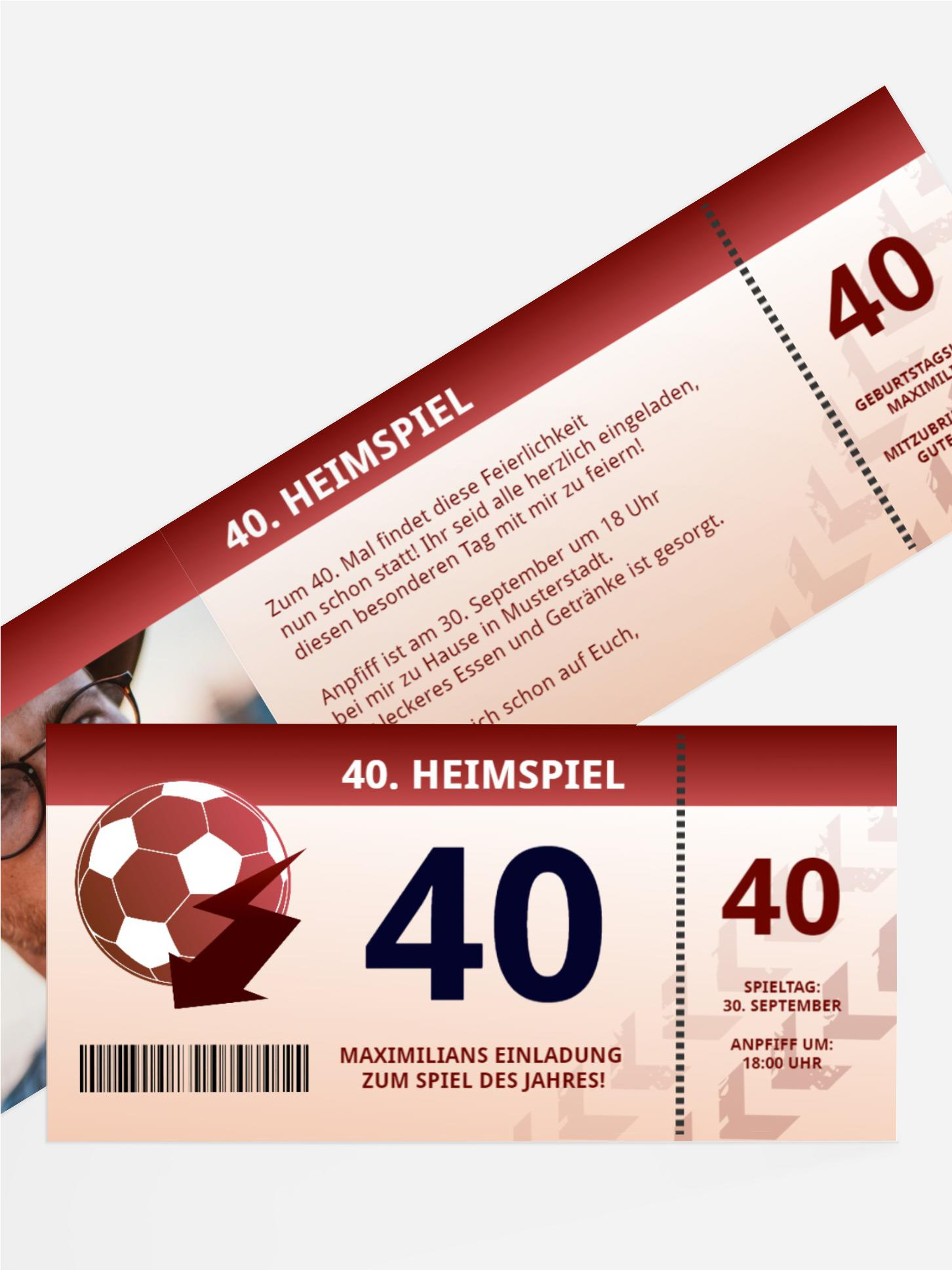 Geburtstagseinladung Heimspiel 40 Foto Geburtstagseinladung Heimspiel 40 Foto