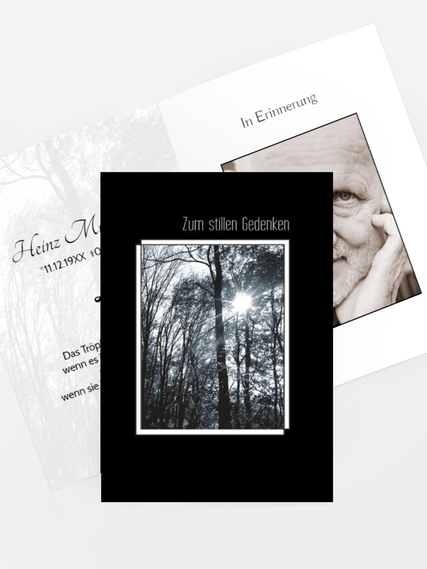 Sterbebildkarte Wald